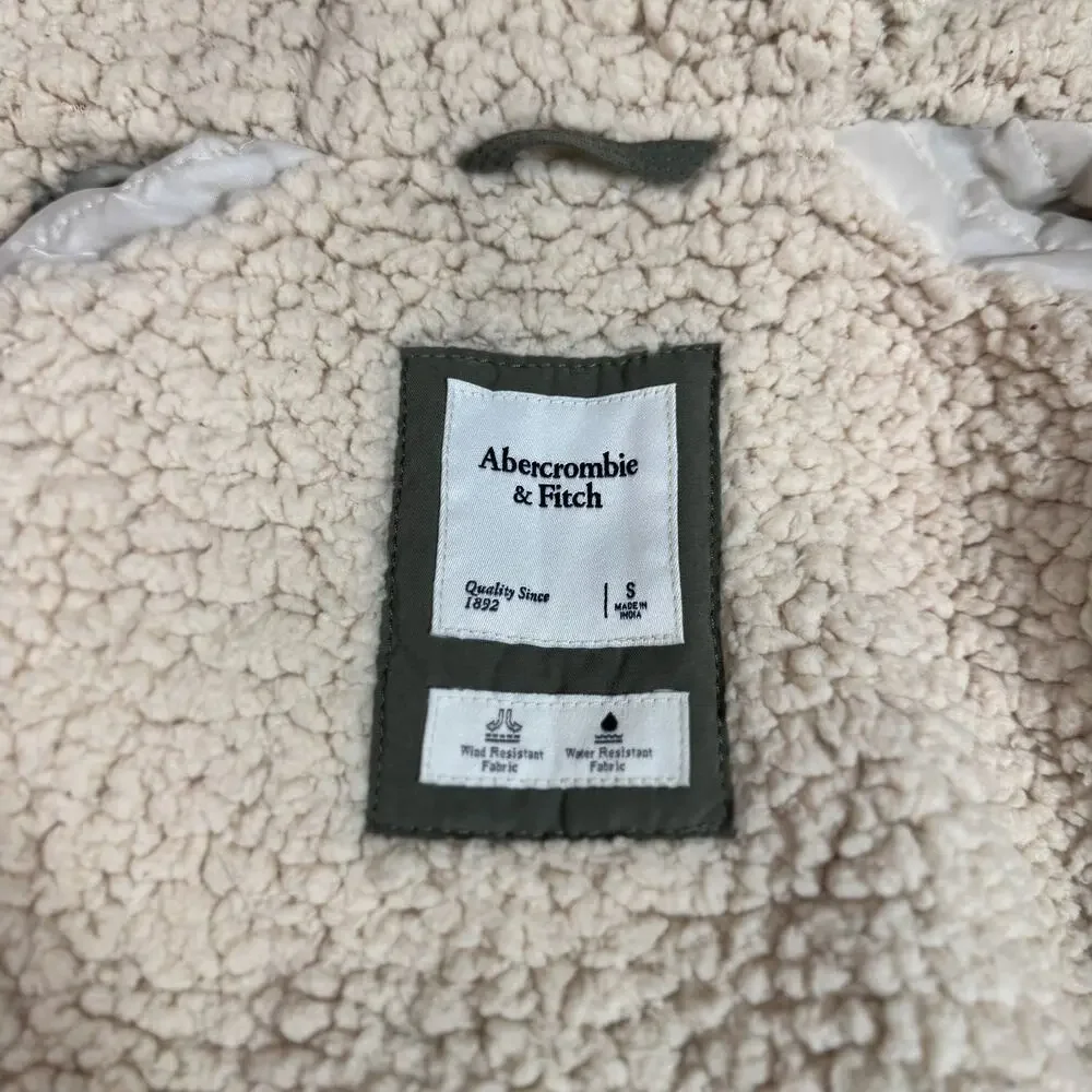 Abercrombie & Fitch Military Parka Coat Green Women's Small Gorpcore Utility - Picture 9 of 16